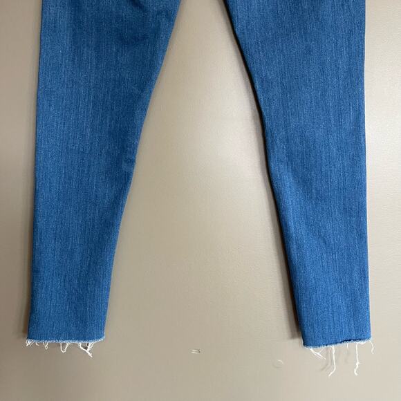 LOFT Skinny Jeans in Bright Mid Vintage Wash Mid Rise Chewed‎ Hem Blue Size 0/25 - Picture 13 of 16